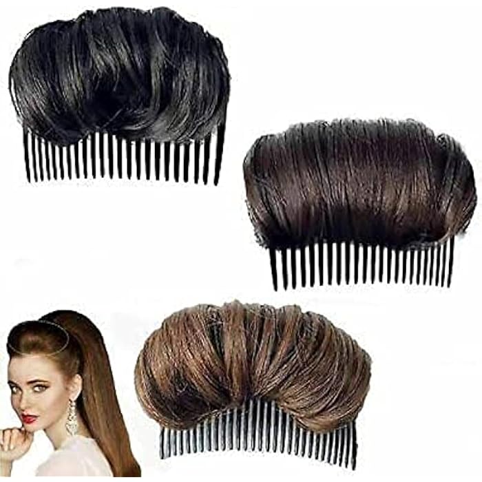 Charming Bump It Up Volume Inserts Sponge Hair Pad (Brown) - 3 Pieces - Image 3